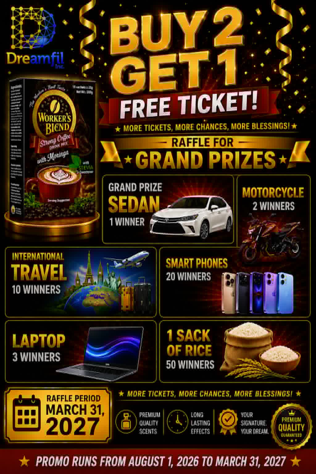 Dreamfil Buy 2 Get 1 Free Ticket Promotion